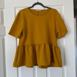 Mustard peplum top